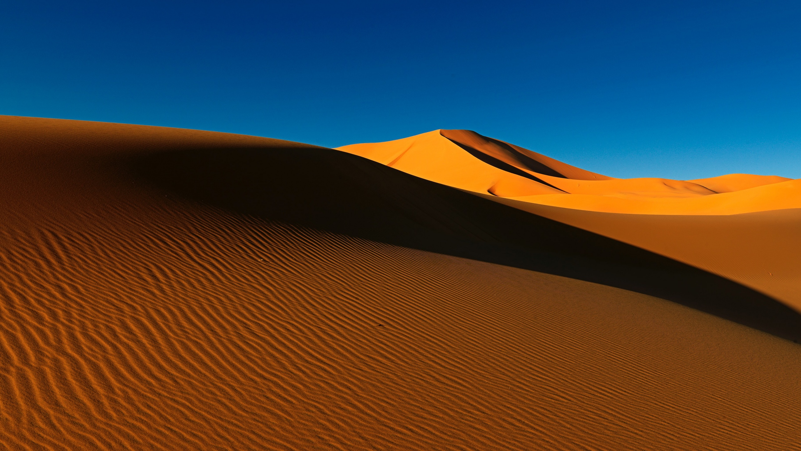 Sahara Desert Wallpaper 4K, Sand Dunes, Algeria, Soil, Daytime, Blue